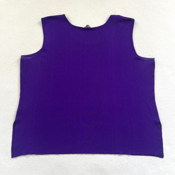 Misook Women Solid Purple Acrylic Knit Tank Sleeveless Scoop Neck Top Classic 3X - Picture 6 of 6